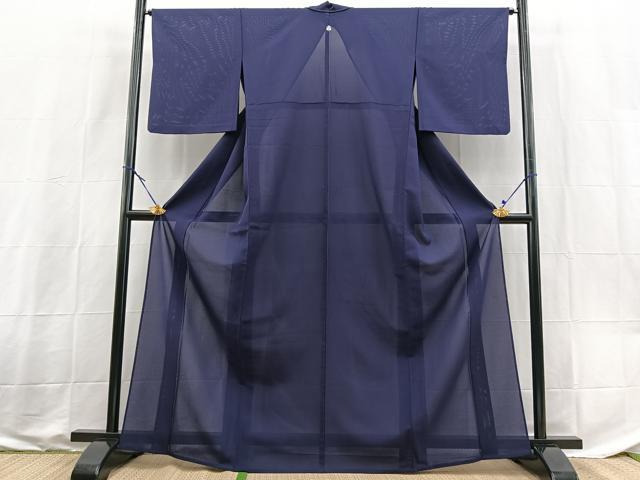 平和屋着物*夏物 色無地 絽 紅桔梗色 正絹 逸品 BAAX3997yc