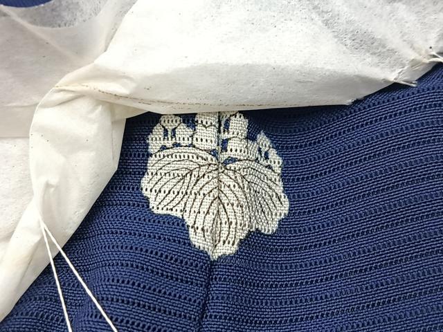 平和屋着物*夏物 色無地 絽 紺藍色 正絹 逸品 BAAX3998yc