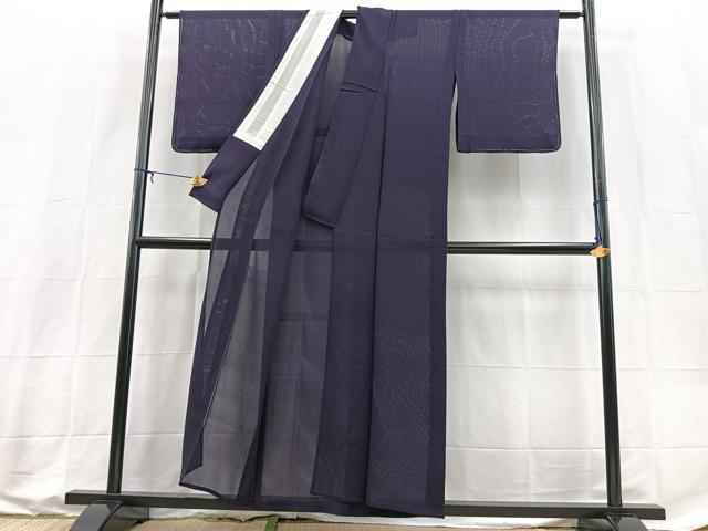 平和屋着物*夏物 色無地 絽 深紫色 正絹 逸品 未使用 BAAX4000yc