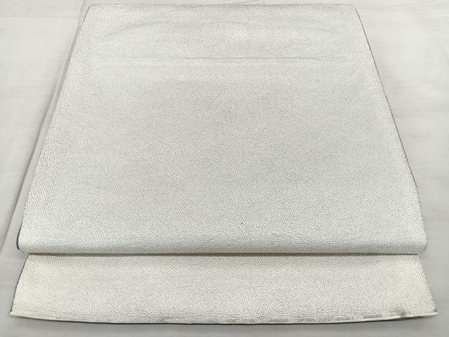 平和屋着物◎全通柄袋帯 はなくじゃく 鮫小紋柄 銀糸 正絹 逸品 BAAX4017qw