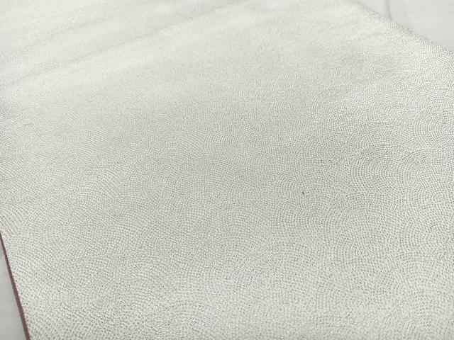 平和屋着物◎全通柄袋帯 はなくじゃく 鮫小紋柄 銀糸 正絹 逸品 BAAX4017qw
