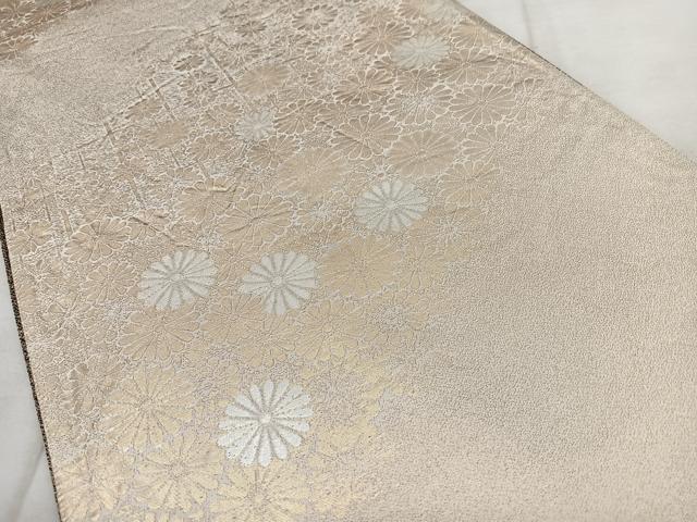 平和屋着物◎両面 六通柄袋帯 菊花文 金銀糸 正絹 逸品 BAAX4073qw