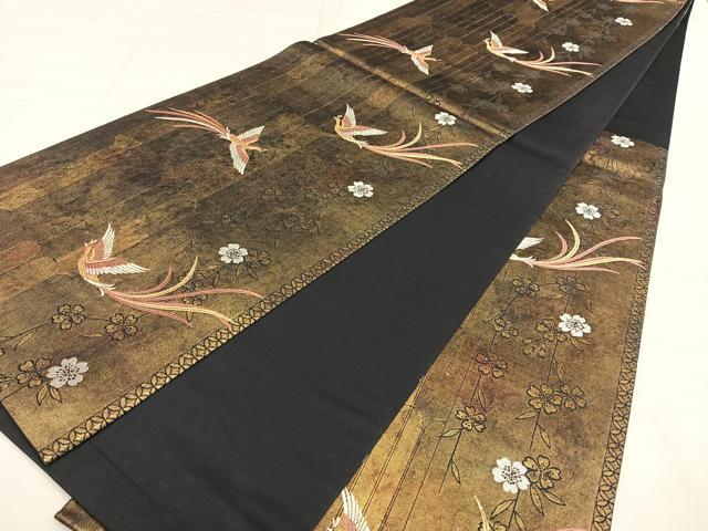 平和屋着物◎六通柄袋帯 唐織 鳳凰花文 金銀糸 引箔 正絹 逸品 BAAX4116qw