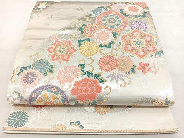 平和屋着物◎六通柄袋帯 唐織 加賀百選 九百錦 金銀糸 引箔 正絹 逸品 BAAX4173qw