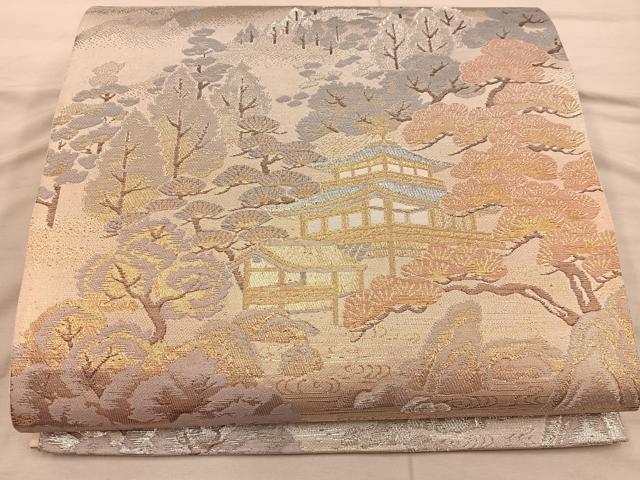 平和屋着物◎六通柄袋帯 京名所 プラチナ二重箔 正絹 逸品 BAAX4230mz