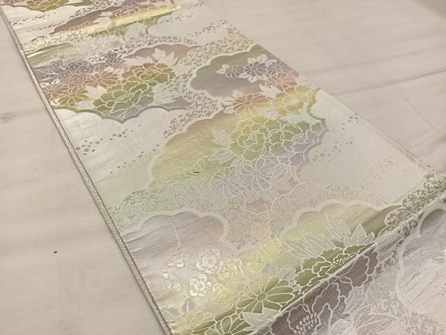平和屋着物◎佐賀錦 六通柄袋帯 菊花文 正絹 逸品 BAAX4320mz