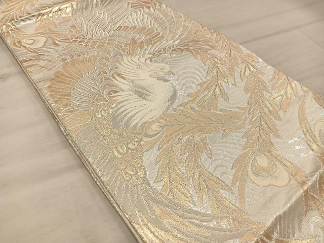 平和屋着物◎全通柄袋帯 鳳凰 金銀糸 正絹 逸品 BAAX4418mz