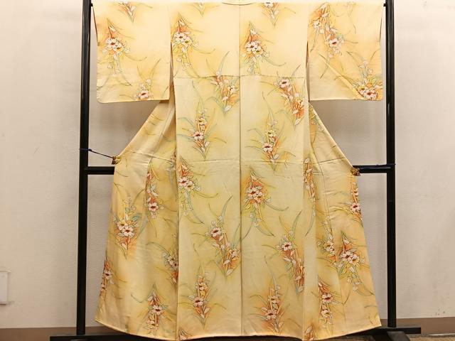 平和屋着物■上質な小紋 草花文 暈し染め 正絹 逸品 BAAX4466mz