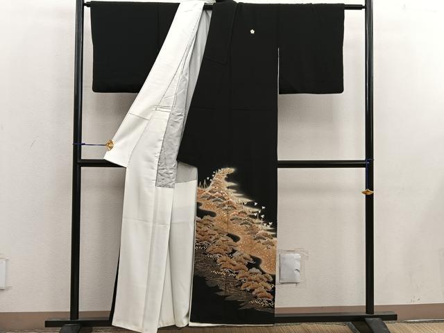 平和屋着物■豪華黒留袖 作家物 花鳥文 暈し染め 金彩 正絹 逸品 BAAX4472mz