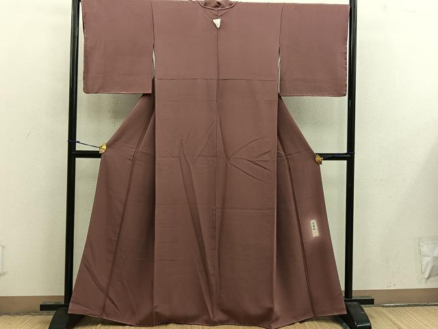 平和屋着物■上質な色無地 作家物 蘇芳香色 正絹 逸品 BAAX4475mz