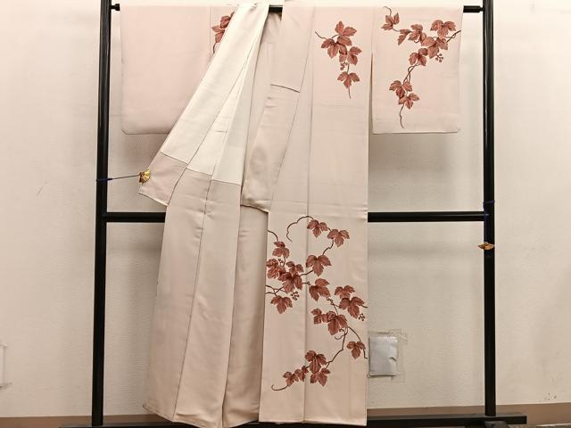 平和屋着物■訪問着 草葉文 ろうけつ染め 正絹 逸品 BAAX4494mz