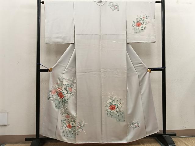 平和屋着物□訪問着 牡丹花文 正絹 逸品 BAAX4501mz