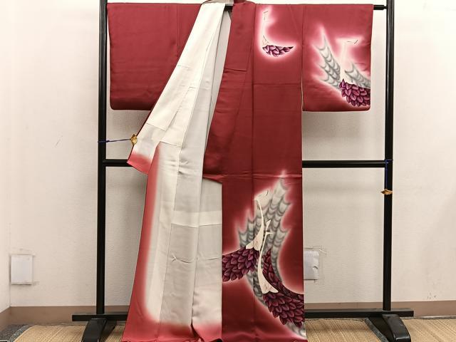 平和屋着物■訪問着 孔雀 暈し染め 正絹 逸品 BAAX4502mz