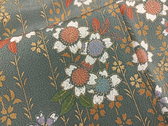 平和屋着物■訪問着 草花文 暈し染め 金糸 正絹 逸品 BAAX4523mz