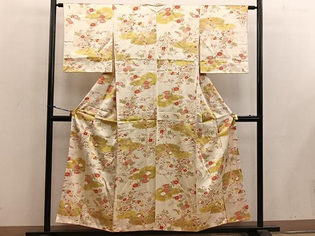 平和屋着物■上質な小紋 菊花文 正絹 逸品 BAAX4540mz