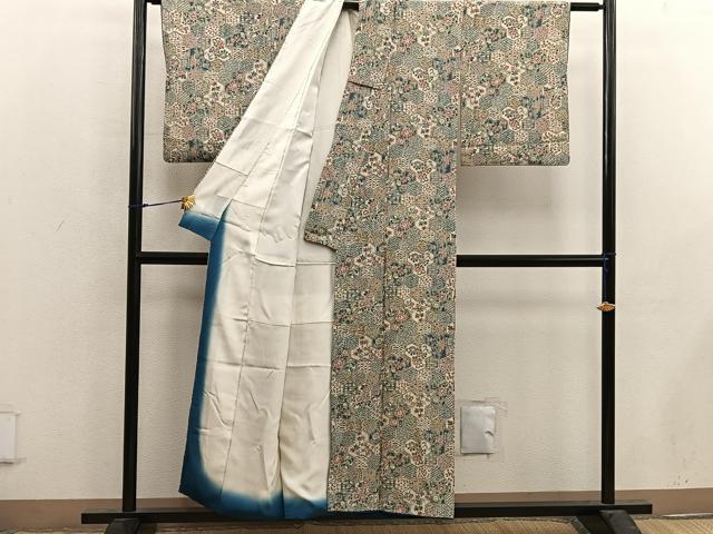 平和屋着物■上質な小紋 亀甲花文 正絹 逸品 BAAX4549mz
