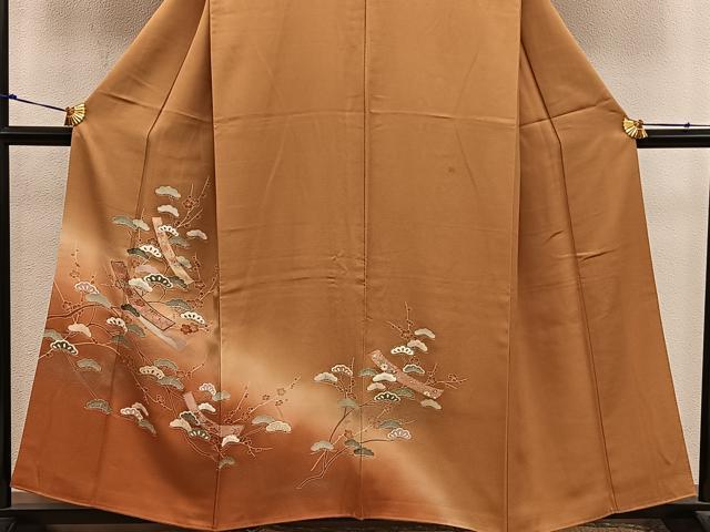 平和屋着物■訪問着 枝梅松文 暈し染め 金彩 正絹 逸品 BAAX4558mz