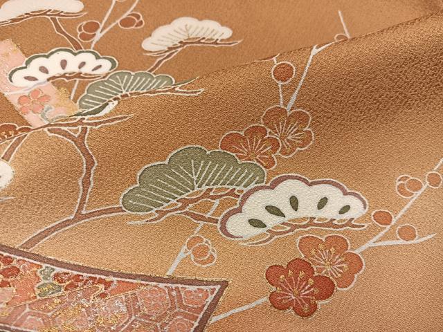 平和屋着物■訪問着 枝梅松文 暈し染め 金彩 正絹 逸品 BAAX4558mz