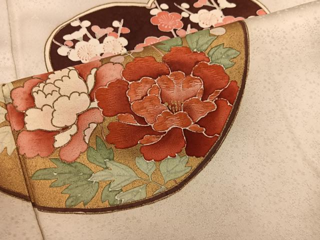 平和屋着物■訪問着 刺繍 牡丹花文 金彩 正絹 逸品 BAAX4566mz