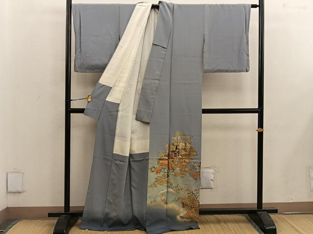平和屋着物■豪華色留袖 地紙重ね花文 暈し染め 金彩 正絹 逸品 BAAX4592mz