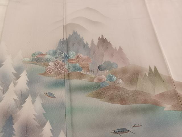 平和屋着物■訪問着 風景文 暈し染め 金彩 まるやま扱い 正絹 逸品 BAAX4598mz