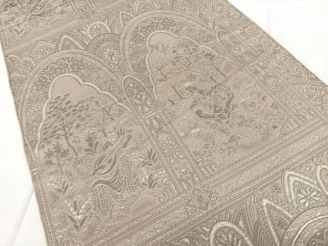 平和屋着物◎六通柄 本袋帯 壁画文様 金糸 正絹 逸品 BAAX4679qw