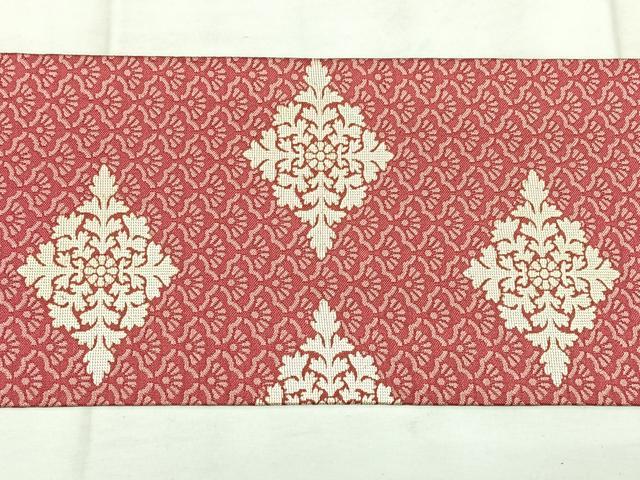 平和屋着物◎全通柄 九寸名古屋帯 花菱文 金糸 正絹 逸品 BAAX4712qw