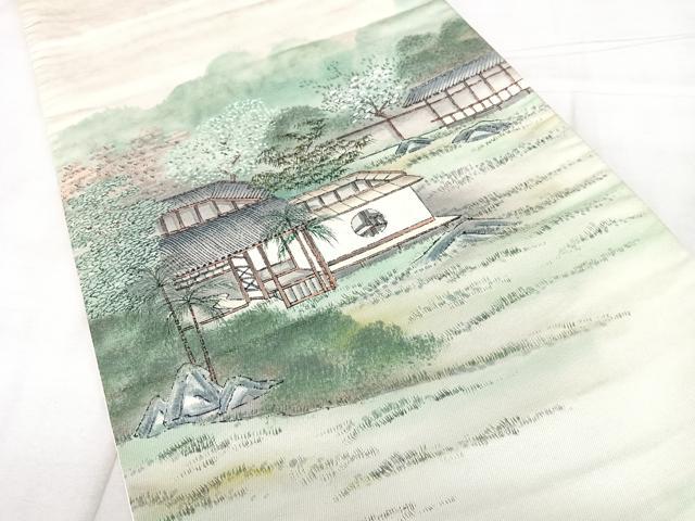 平和屋着物◎太鼓柄袋帯 作家物 手描き 嵯峨 引箔 正絹 逸品 BAAX4753qw