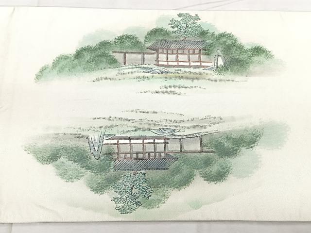 平和屋着物◎太鼓柄袋帯 作家物 手描き 嵯峨 引箔 正絹 逸品 BAAX4753qw