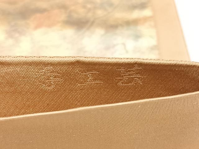 平和屋着物◎西陣 服部織物謹製 六通柄袋帯 花鳥文 こはく錦 手工芸 金糸 引箔 正絹 逸品 BAAX4781qw