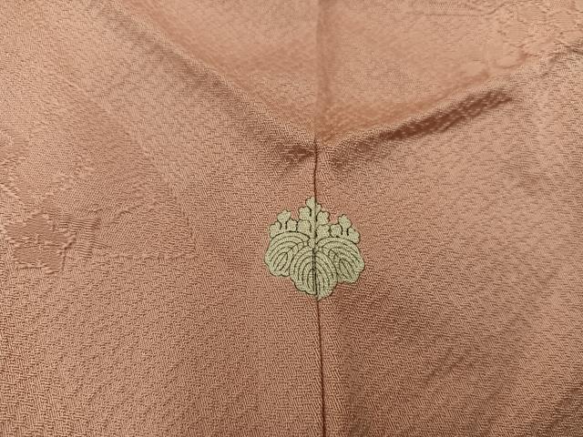 平和屋着物■上質な色無地 作家物 草花地紋 宍色 正絹 逸品 BAAX4810mz