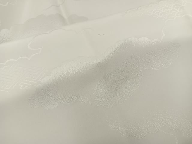平和屋着物■長襦袢 無双仕立て 雲重ね吉祥文 白色 正絹 逸品 BAAX4812mz