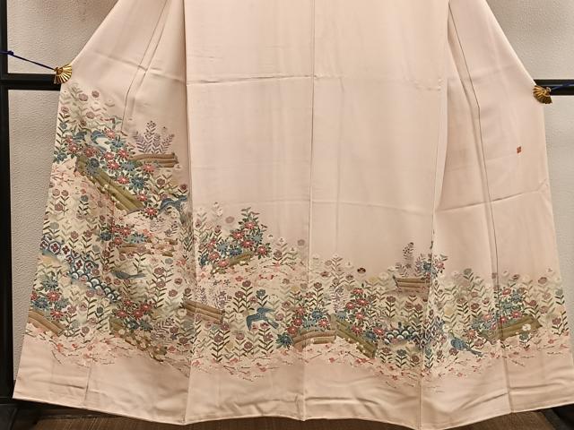 平和屋着物●本加賀友禅作家 染元千紅代表 寺西一紘 色留袖 花鳥文 正絹 逸品 BAAX4819mz