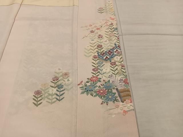平和屋着物●本加賀友禅作家 染元千紅代表 寺西一紘 色留袖 花鳥文 正絹 逸品 BAAX4819mz