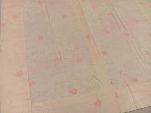 平和屋着物■長襦袢 無双仕立て 流水花文 正絹 逸品 BAAX4821mz