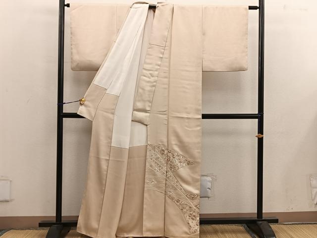 平和屋着物■豪華色留袖 総刺繍 駒刺繍 七宝花文 正絹 逸品 BAAX4822mz