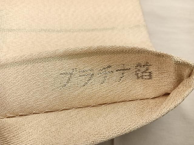 平和屋着物◎太鼓柄袋帯 明綴 花鳥文 プラチナ箔 正絹 逸品 BAAX4833mz