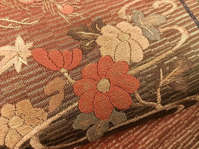 平和屋着物●ひなや工房 くむ・あむ・おる 伊豆蔵明彦 太鼓柄袋帯 竹屋町刺繍 鳳凰花文 金糸 正絹 逸品 BAAX4857mz