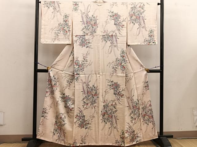 平和屋着物■上質な小紋 菊花文 金彩 正絹 逸品 BAAX4870mz