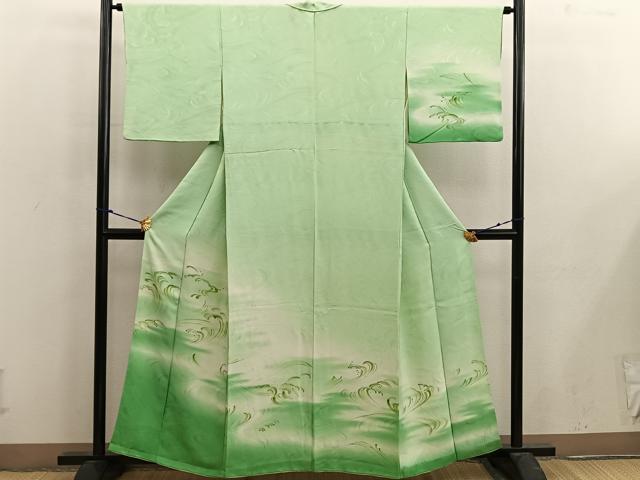 平和屋着物■訪問着 立波文 地紋起こし 暈し染め 正絹 逸品 BAAX4876mz