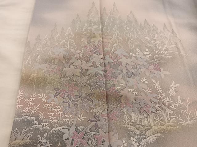 平和屋着物■訪問着 風景文 暈し染め 正絹 逸品 BAAX4878mz