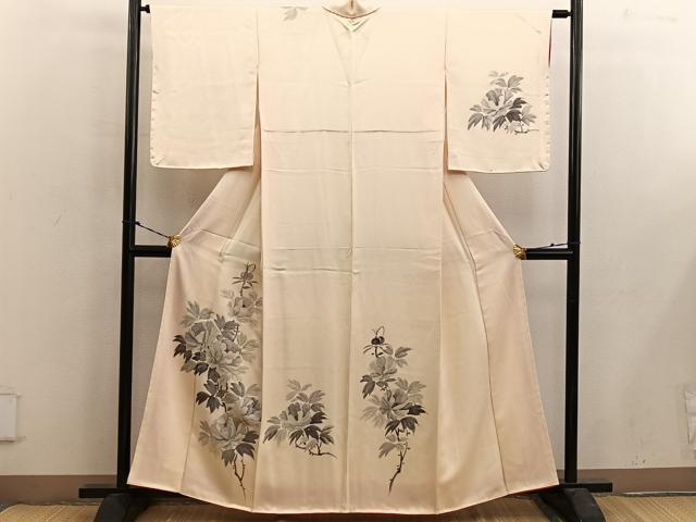 平和屋着物■訪問着 手描き 枝花文 正絹 逸品 BAAX4880mz