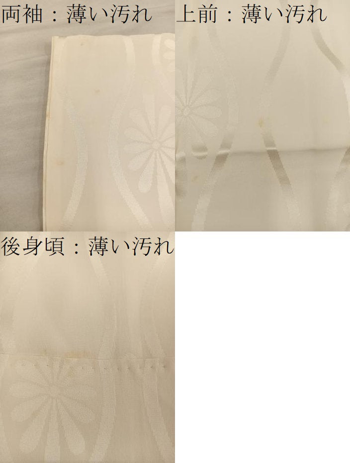平和屋着物■長襦袢 袷 立涌花地紋 白色 正絹 逸品 BAAX4883mz