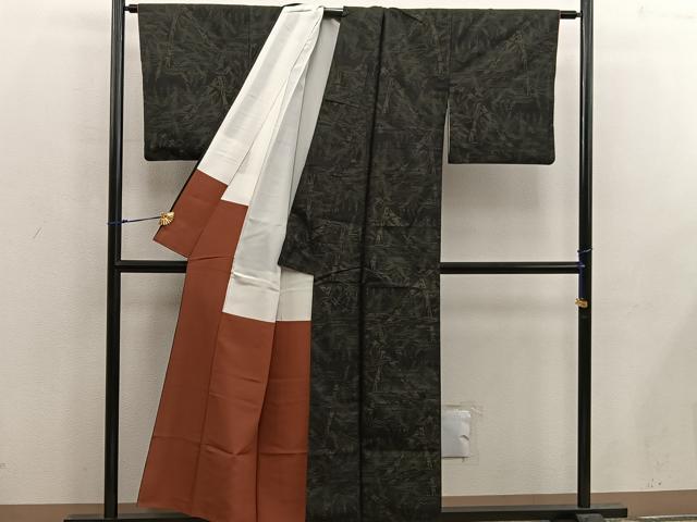 平和屋着物■本場大島紬 笹竹文 正絹 逸品 BAAX4891mz