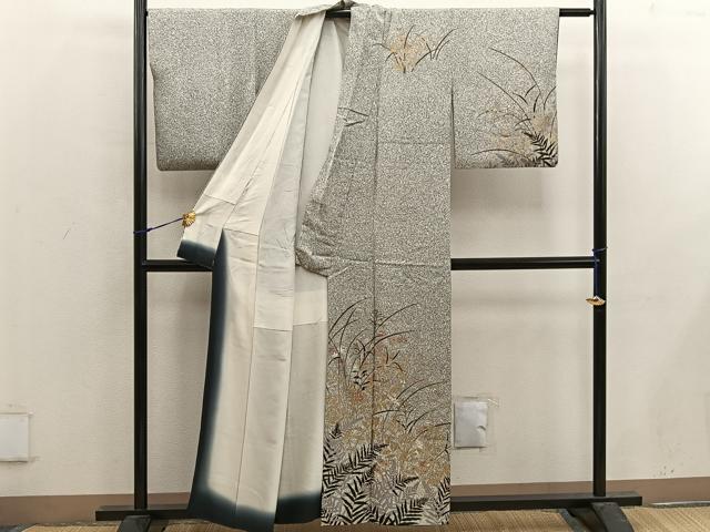 平和屋着物■訪問着 草花文 たたき染め 金彩 正絹 逸品 BAAX4896mz