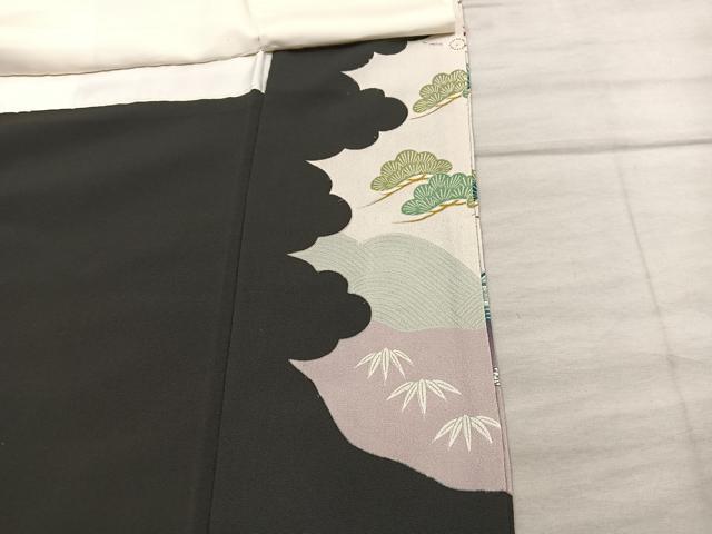 平和屋着物■豪華黒留袖 鳳凰花文 金彩 正絹 逸品 BAAX4905mz