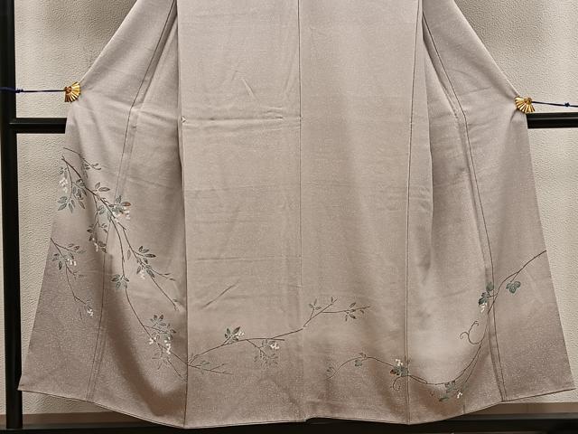 平和屋着物■訪問着 友禅 枝葉文 たたき染め 正絹 逸品 BAAX4914mz