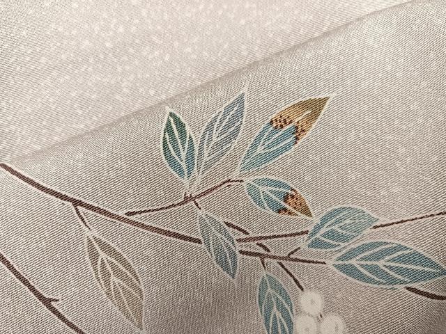 平和屋着物■訪問着 友禅 枝葉文 たたき染め 正絹 逸品 BAAX4914mz