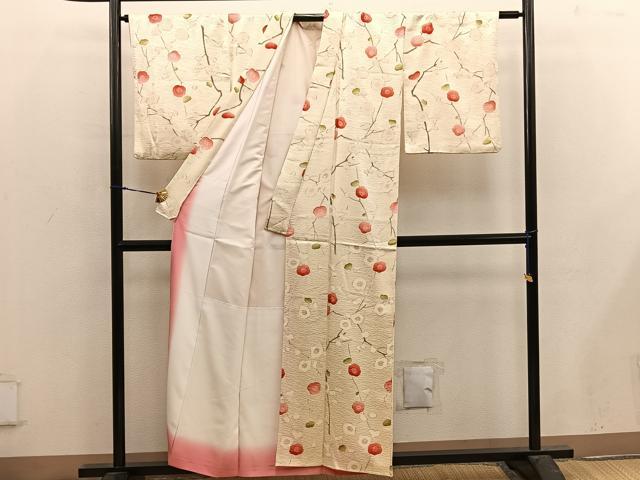 平和屋着物■上質な小紋 枝梅文 正絹 逸品 BAAX4918mz