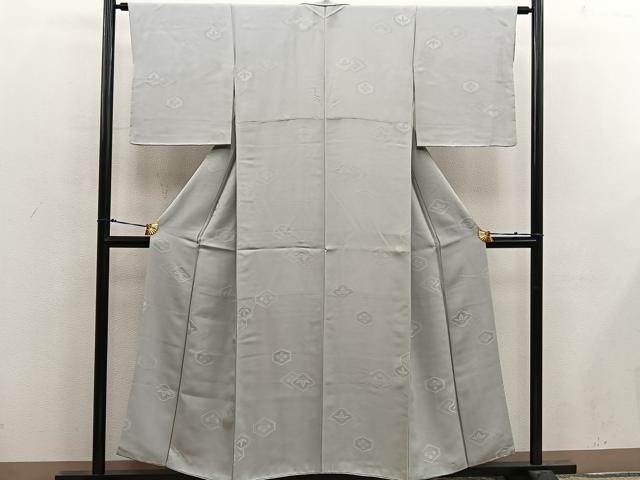 平和屋着物■上質な色無地 亀甲花地紋 利休白茶色 正絹 逸品 BAAX4927mz